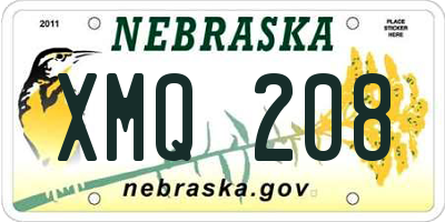 NE license plate XMQ208