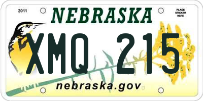 NE license plate XMQ215