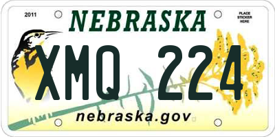 NE license plate XMQ224
