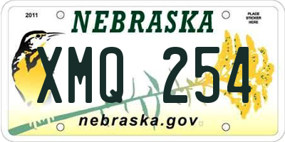 NE license plate XMQ254
