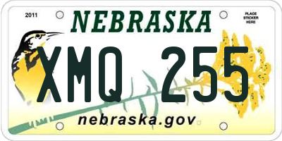 NE license plate XMQ255
