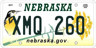 NE license plate XMQ260