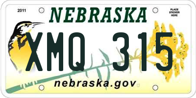 NE license plate XMQ315