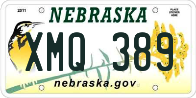 NE license plate XMQ389