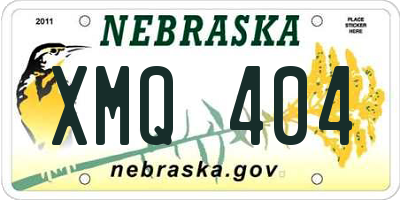 NE license plate XMQ404