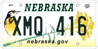 NE license plate XMQ416