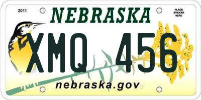 NE license plate XMQ456
