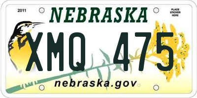 NE license plate XMQ475