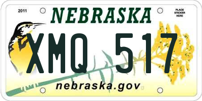 NE license plate XMQ517