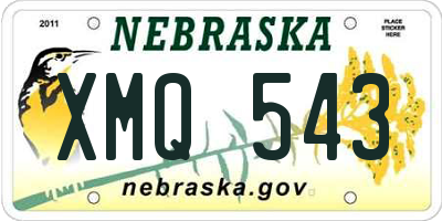 NE license plate XMQ543
