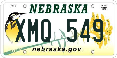 NE license plate XMQ549