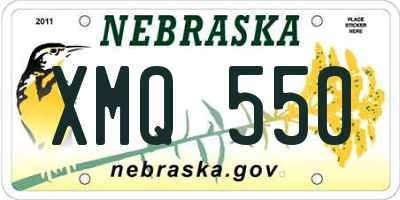 NE license plate XMQ550