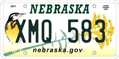 NE license plate XMQ583