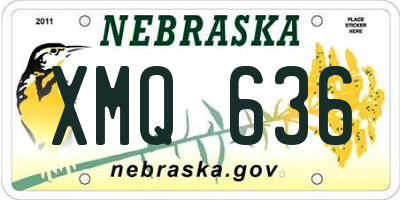 NE license plate XMQ636