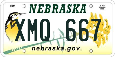 NE license plate XMQ667