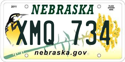 NE license plate XMQ734