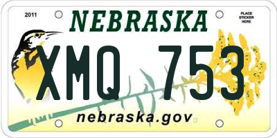 NE license plate XMQ753