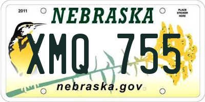 NE license plate XMQ755