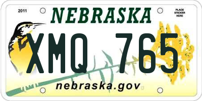 NE license plate XMQ765