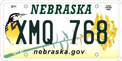 NE license plate XMQ768