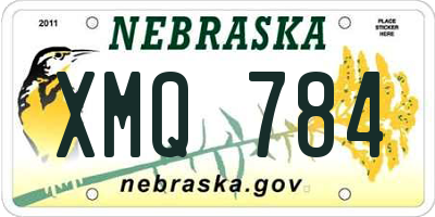 NE license plate XMQ784