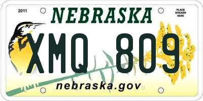 NE license plate XMQ809