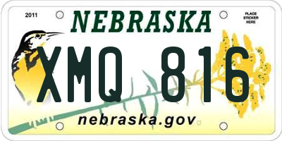 NE license plate XMQ816