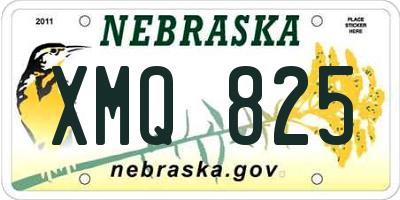 NE license plate XMQ825