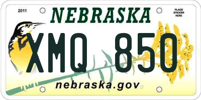 NE license plate XMQ850