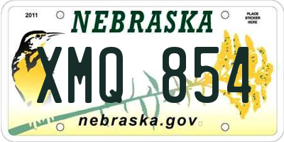 NE license plate XMQ854