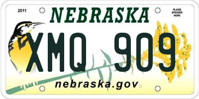 NE license plate XMQ909