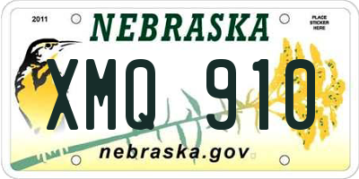 NE license plate XMQ910