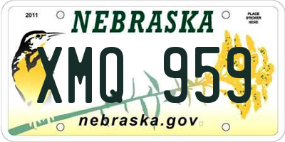 NE license plate XMQ959