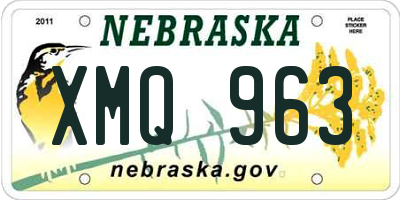 NE license plate XMQ963