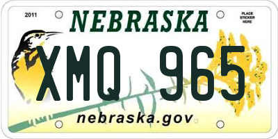NE license plate XMQ965