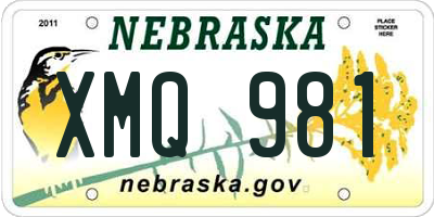 NE license plate XMQ981