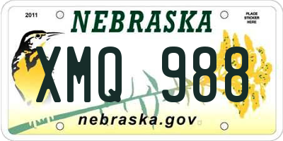 NE license plate XMQ988