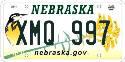 NE license plate XMQ997