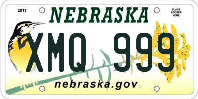 NE license plate XMQ999