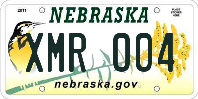 NE license plate XMR004