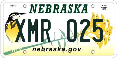 NE license plate XMR025