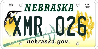 NE license plate XMR026