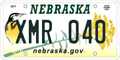 NE license plate XMR040