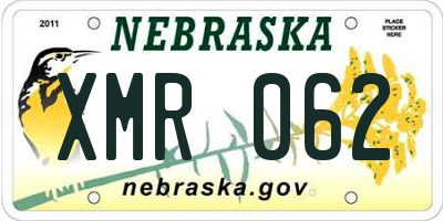 NE license plate XMR062