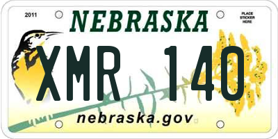 NE license plate XMR140
