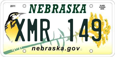 NE license plate XMR149
