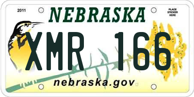 NE license plate XMR166