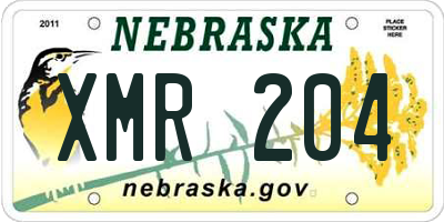 NE license plate XMR204