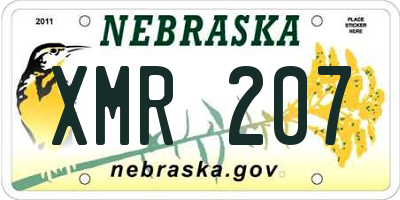 NE license plate XMR207