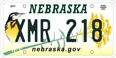 NE license plate XMR218